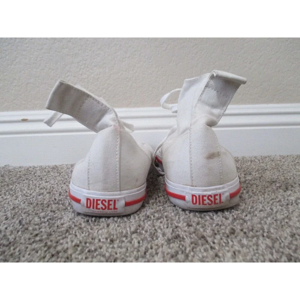 Diesel Mens Canvas High Top Sneakers Mens 12 White